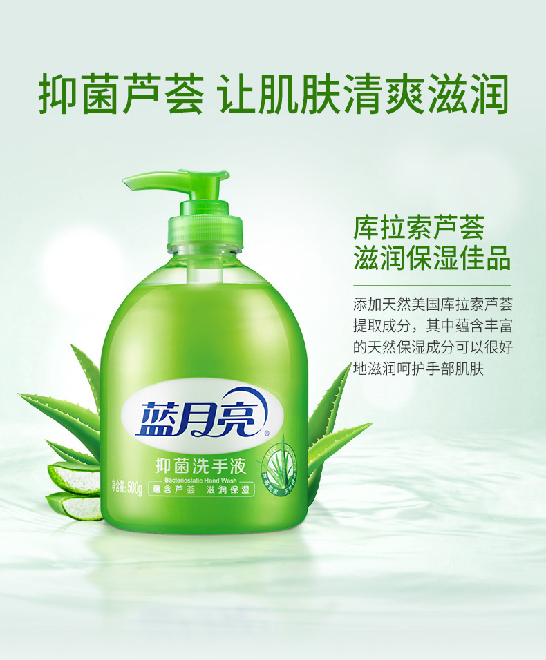 蓝月亮洗手液500g*2瓶 杀菌消毒芦荟抑菌野菊花清香