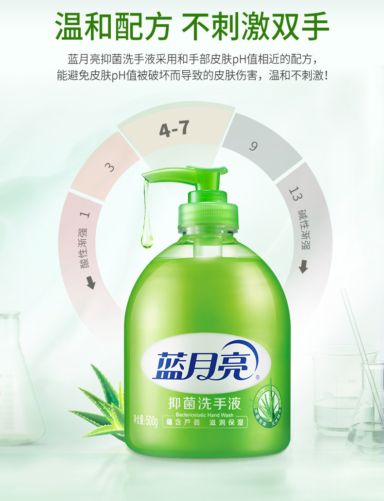 蓝月亮洗手液500g*2瓶 杀菌消毒芦荟抑菌野菊花清香